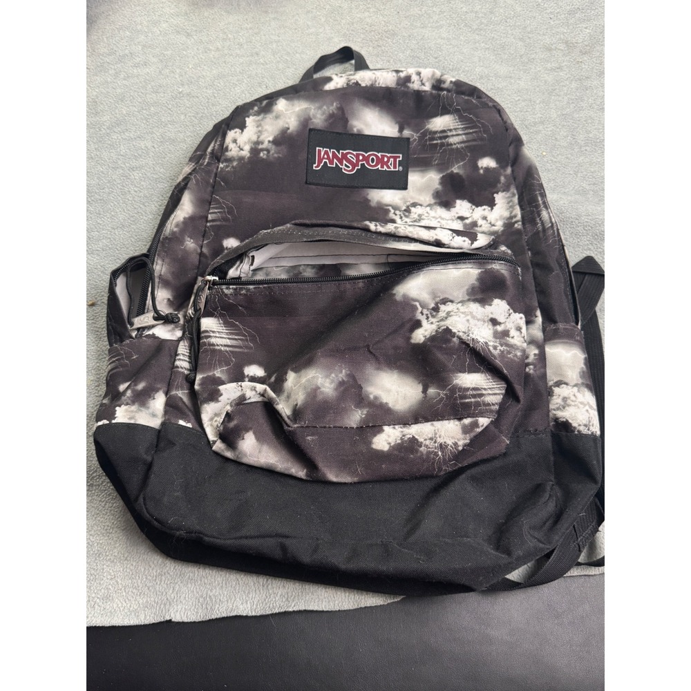 JanSport Black Label Superbreak Backpack Storm Cloud Lightning Print JS00T60G
